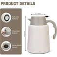 thumbnail image 7 of SSAWcasa 51oz Thermal Coffee Carafe Stainless Steel Coffee Thermos for Keeping Hot Liquid, 24 Hours Hot Thermal Coffee Pot Insulated Dispenser for Coffee, Hot Water, Tea, Hot Beverage (White), 7 of 7