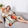 thumbnail image 5 of Oversized Wearable Blanket Hoodie,Red Mushroom Flower White Pattern Sherpa Blanket Hoodie with Super Pockets,Super Warm Fuzzy Pullover for Women & Men, 5 of 6