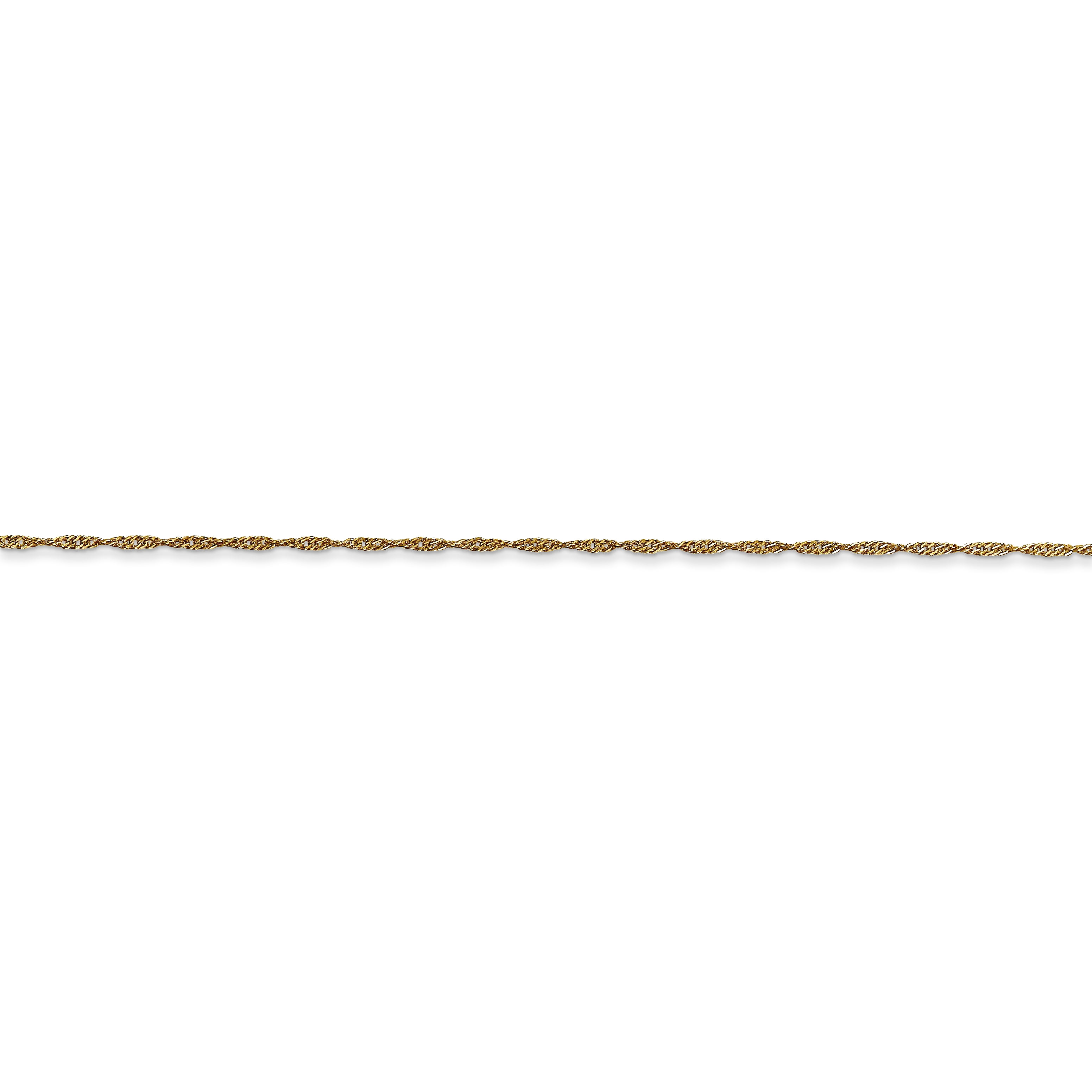 1mm 14k Gold Rope Chain Necklace with Spring Ring