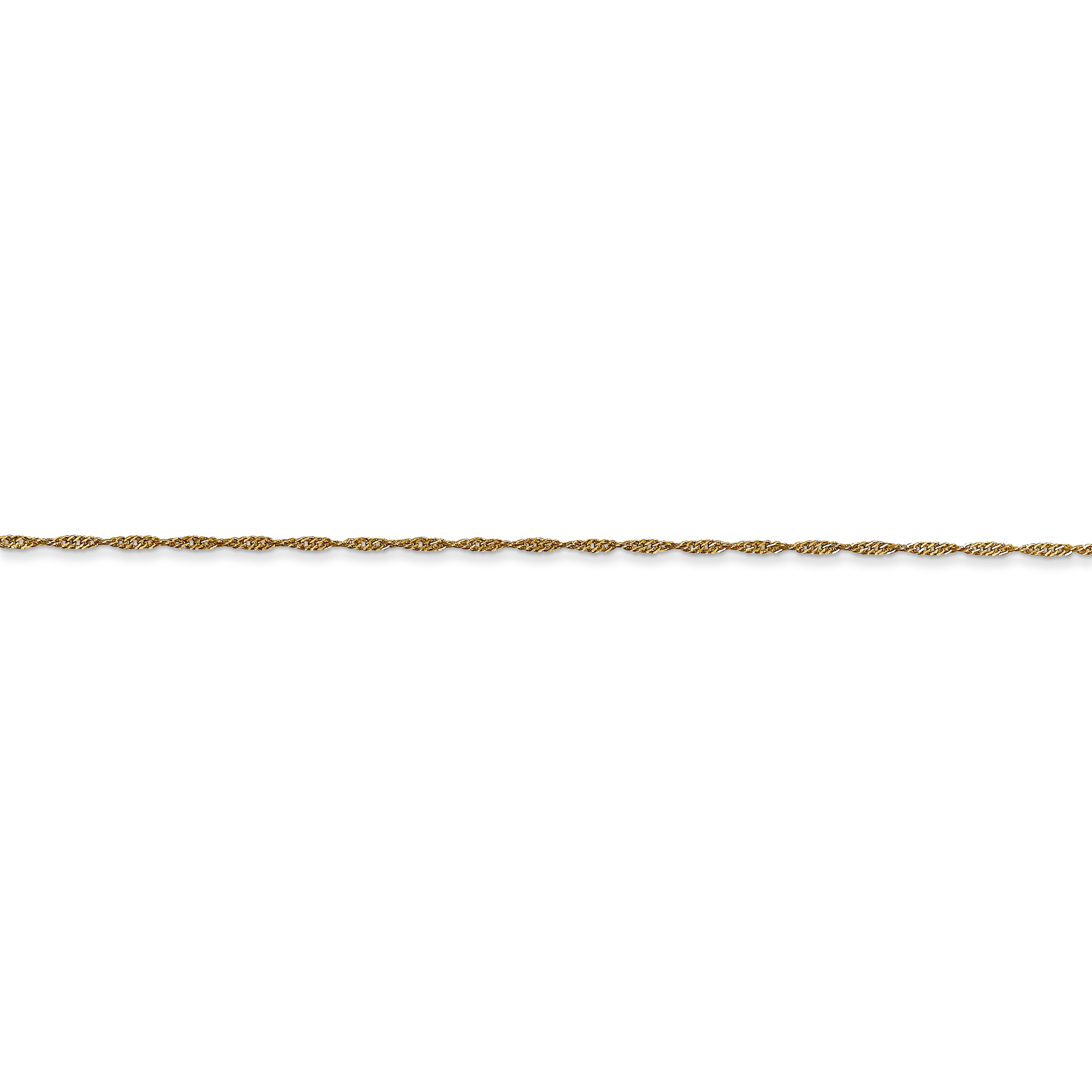 Real 14k Yellow Gold 1mm Singapore Chain Necklace – 18 Inch, Spring Ring Clasp, .78g