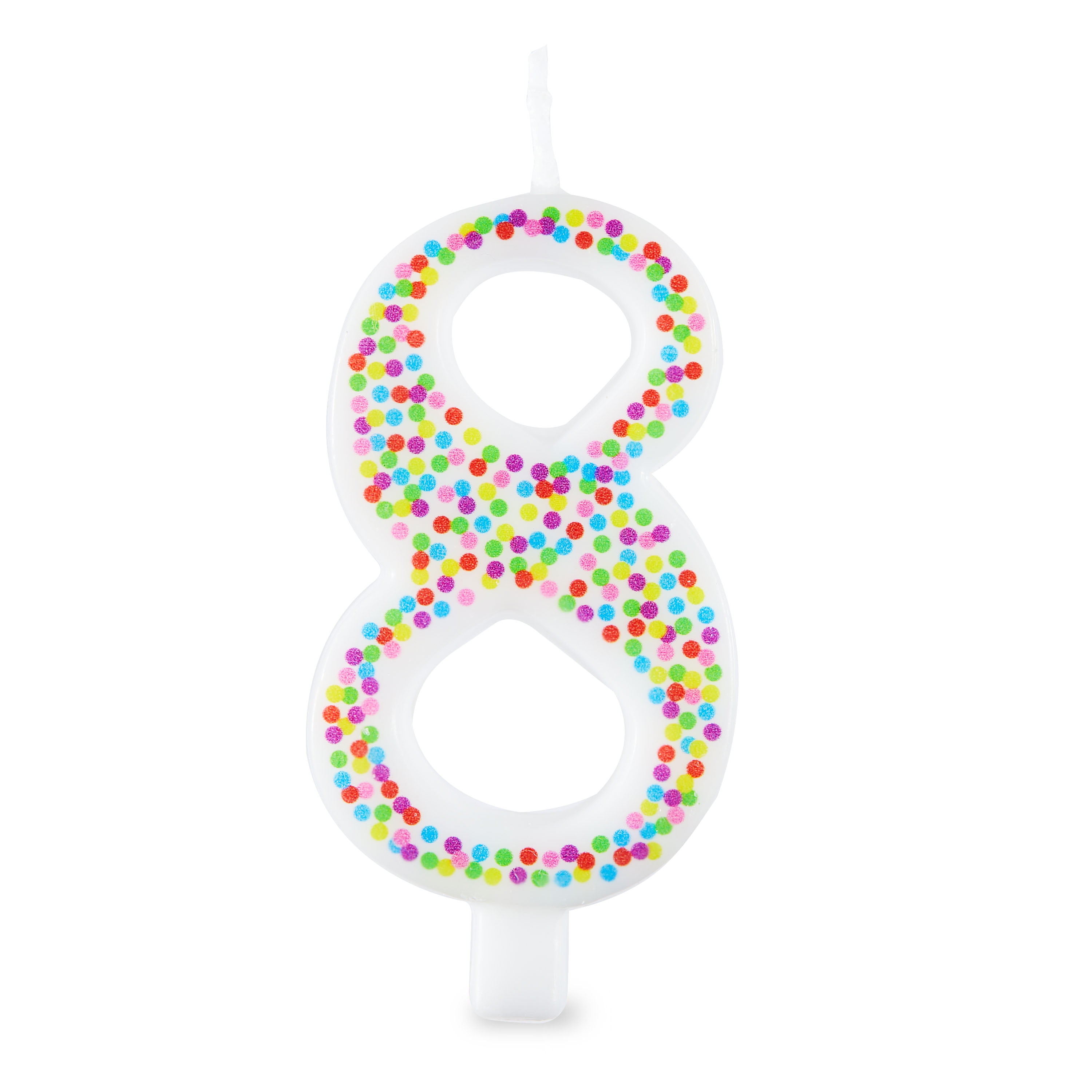 Great Value Birthday Party Candle, Multicolor, Number 8