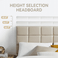 thumbnail image 4 of Sailvan Queen Bed Frame with Headboard, Upholstered Bed Frame Queen, Queen Size Wood Slats Bed Frame, With 1000LBS, Height Adjustable, No-Noise, Easy to Assemble, Beige White, 4 of 11