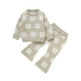 thumbnail image 1 of Gibobby Conjunto de ropa para bebé y niño Niño bebé niñas niños suéter de punto camisa Top y pantalones ropa de abrigo invierno(Gris,12-18 Months), 1 of 5