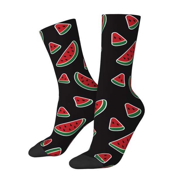 Balery Watermelon Calcetas Largas con Estampado para Hombre y Mujer – Suaves y Transpirables, Talla Única (US 5-11)