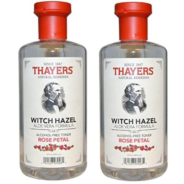 Thayers Alcohol-free Rose Petal Witch Hazel with Aloe Vera, Clear, 12oz Pack of 2
