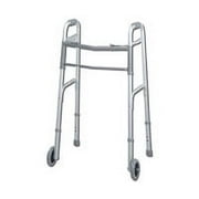 Deluxe Two Button Adjustable Folding Walker With 5 Inches Wheels For Adults By Graham Field, Model #616270A-4 - 1 Ea