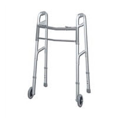 Deluxe Two Button Adjustable Folding Walker With 5 Inches Wheels For Adults By Graham Field, Model #616270A-4 - 1 Ea