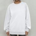 thumbnail image 2 of Dwellite Oversized Sweatshirt for Women Trendy Fleece Crewneck Sweatshirts Casual Loose Pullover Tops Comfy Fall Outfits 2025 White 2XL, 2 of 5