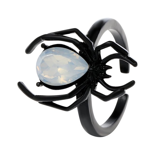 Dsscvnef Unisex Black Retro Fashion Metal Geometric Open Ring Gothic Halloween Jewelry Style Index Finger Accessory