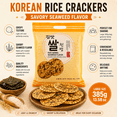 thumbnail image 5 of Korean Style Seaweed Rice Crackers Snack, Crispy Savory Rice Senbei Crackers, Large 13.58 oz Bag, 5 of 8