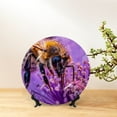 thumbnail image 6 of Wukai Closeup Honeybee on Flower Print Decorative Plate for Display,Bone China Decorative Plate, Ceramic Dinner Plate with Stand, Vertical Ceramic Plate-6in, 6 of 6