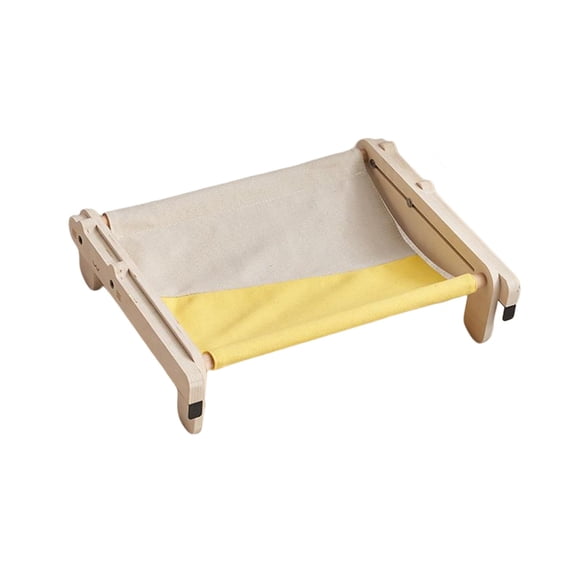 Percha para ventana de gato para mascotas, hamaca para colgar en la ventana, estante para gatos, marco de madera, hamaca para gatos, cama duradera par gris amarillo Yinane Percha para ventana de gato