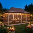 thumbnail image 3 of COBIZI 10x20 Gazebo Tent Outdoor Pop up Gazebo Canopy Shelter with Mosquito Netting, Brown, 3 of 5