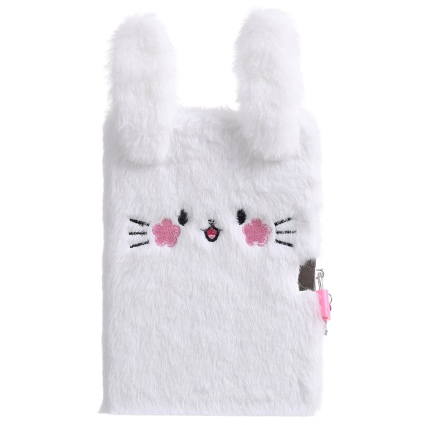 Xihbxyly Artículos En Liquidación En Oferta Nuevo Lindo Cuaderno de Felpa a La Moda con Forma de Conejo (Con Cerradura)