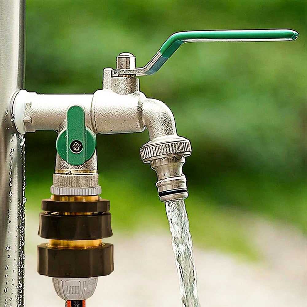 Garden Hose Quick Connector, 2026 Upgrade Heavy Duty Solid Brass 3/4 Inch Quick Connect Hose Fittings, Universal Leak-Proof Fittings for Instant Connection