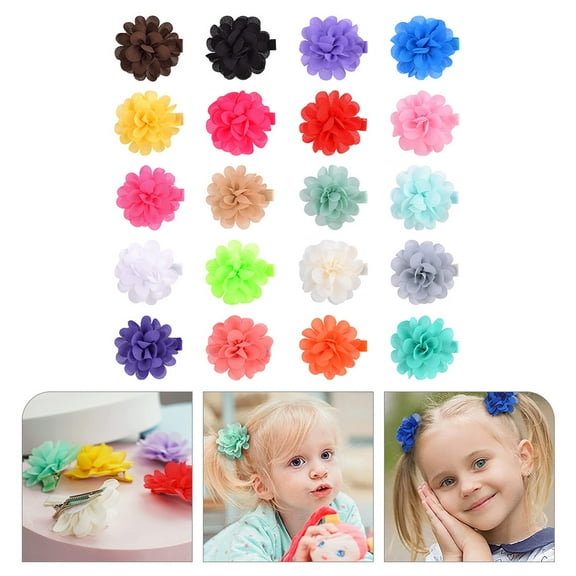 NIAIZEK 20Pcs Flower Hair Barrettes Assorted Colors Hair Accessories for Toddlers Charming and Convenient