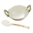 thumbnail image 2 of Pure Copper Stainless Steel Kadai With Serving Spoon Tableware Serveware, 2 of 3