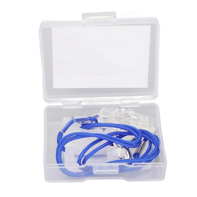 Blue Hearing Protection Cord with Clear Clip, Hearing Aid Holder for Deaf, Loss Rope for Elderly Children, Double Ear