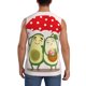 thumbnail image 4 of Fotbe Avocado Lovers Wearing Umbrella Men's Camiseta sin Mangas Estampada para Hombres, Playera Casual para Gimnasio, Entrenamiento, Playa-Large, 4 of 7