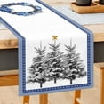 thumbnail image 2 of Blue Christmas Table Runner Winter Pine Tree Wreath Table Runner Seasonal Winter Xmas Holiday Dresser Scarves Decor for Indoor Outdoor Kitchen Dining Table Center Party 13 x 108 Inch, 2 of 7