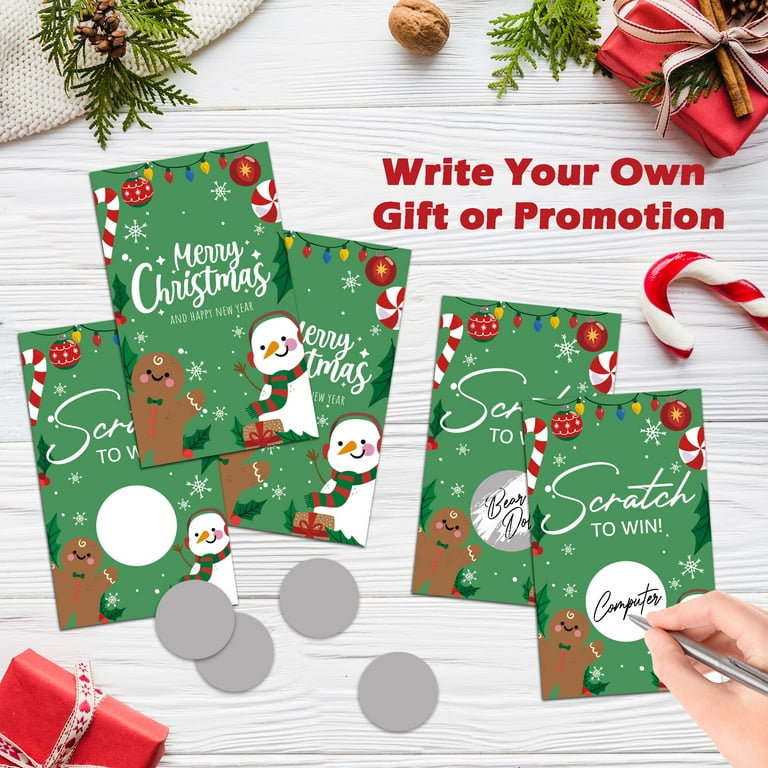 Childrens Christmas Scratch Off game Cards Christmas Party Game scratch tag  Family Party Scratch off game Christmas game Santa 12 Precut AA