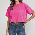 thumbnail image 5 of Cropped T Shirts for Women Oversized Tshirts Casual Loose Fit Crewneck Lightweight Summer Crop Tops for Women Trendy Fashion, 5 of 9