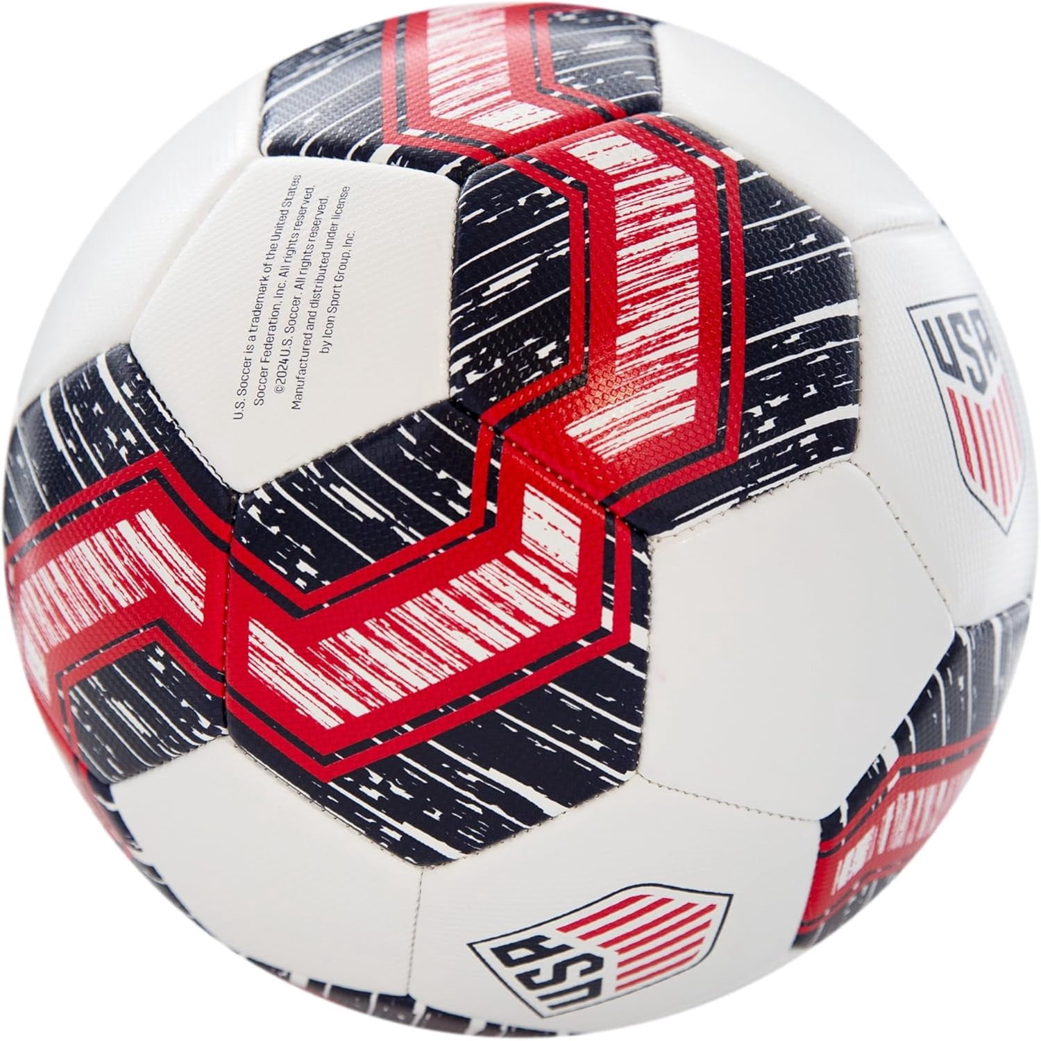 Icon Sports Official Licensed US Soccer Federation Soccer Ball - USSF167BL White Size 5