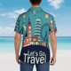 thumbnail image 4 of Fotbe Let's go Travel Camisa Hawaiana para Hombre Unisex – Camisa Casual de Verano con Botones de Manga Corta de Algodón y Lino,3X-Large, 4 of 7