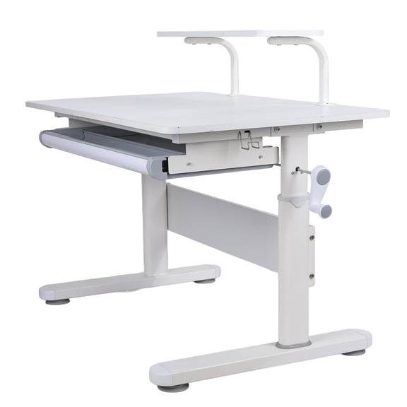 39 Inch Wide Kids Desk, Child Computer Desk with Bookshelf Hutch, Adjustable Height, Tilting Desktop, for Home School Use for Boys Girls