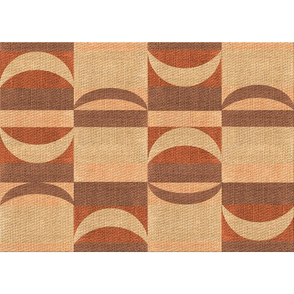 Ahgly Company Indoor Rectangle Patterned Yellow Orange Area Rugs, 2' x 4'