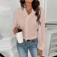 thumbnail image 7 of GXIPO Women's Ruffle Trim Pullover Long Sleeve Blouse Top Cotton Stand Collar Elegant Work Shirt Beige S, 7 of 7