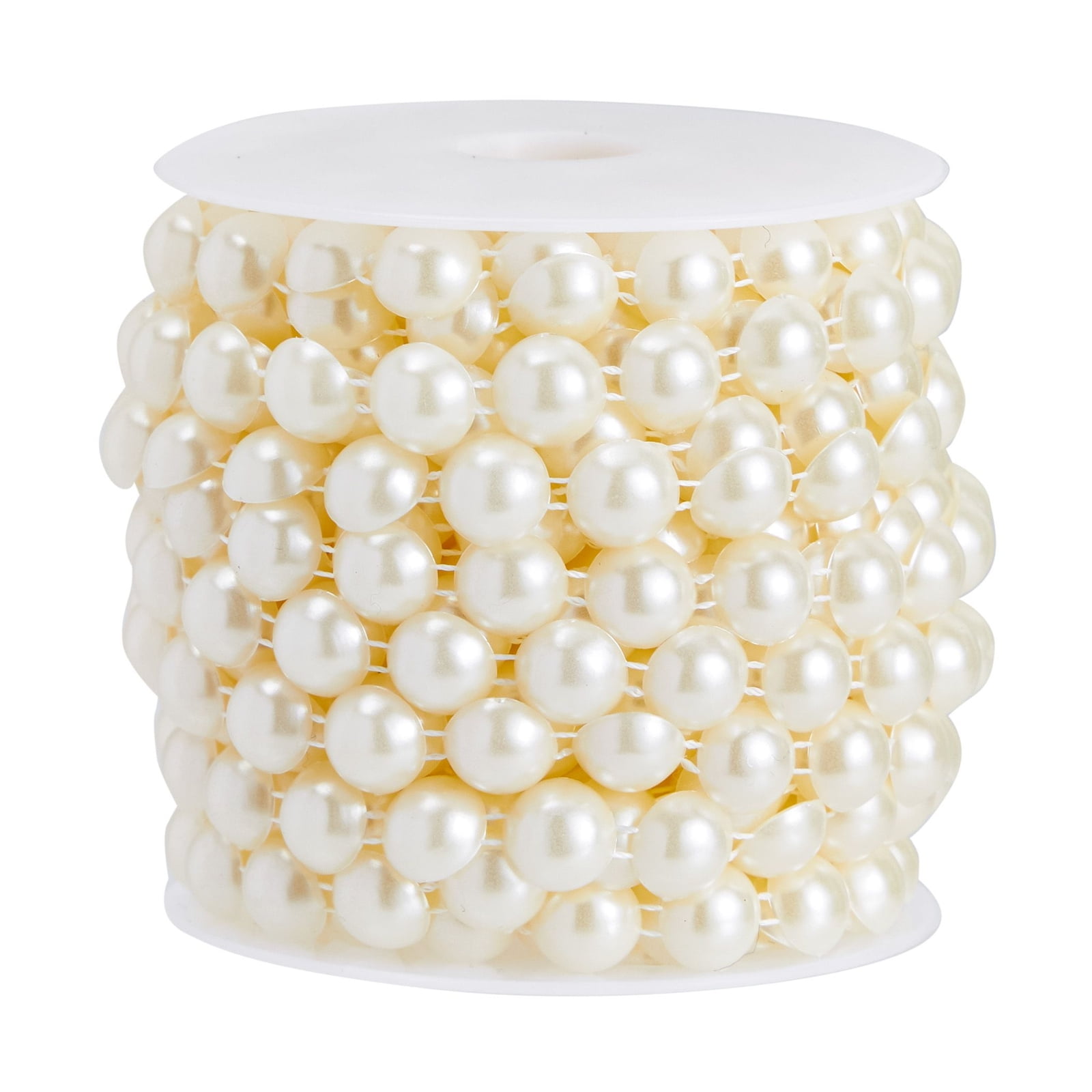 Floral Garden White Pearls 10mm Round Craft Beads 100 Count NEW