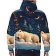 thumbnail image 7 of Uemuo Starry Sky Sleep White Bear Pattern Men's Hoodie - Casual Pullover Hoodie with Kangaroo Pocket, Stylish Hooded Sweatshirt for Everyday Wear-Medium, 7 of 7
