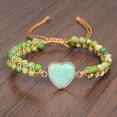 thumbnail image 6 of For my granddaughter love you forever jasper heart bracelet, adjustable double wrap beaded hand woven bracelet, heart shaped charm stone bracelet, granddaughter bracelet from grandma, 6 of 7