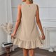 thumbnail image 5 of TaTaai Women's Lightweight Slip Mini Dress Solid Color Round Neck Sleeveless Casual Polyester Summer Dress Gift, 5 of 7