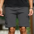 thumbnail image 4 of qolati Men's Stretch Cargo Shorts Casual Stretch Regular Fit Summer Short Elastic Waist Athletic Hiking Shorts with Pockets Dark Gray XXL, 4 of 6