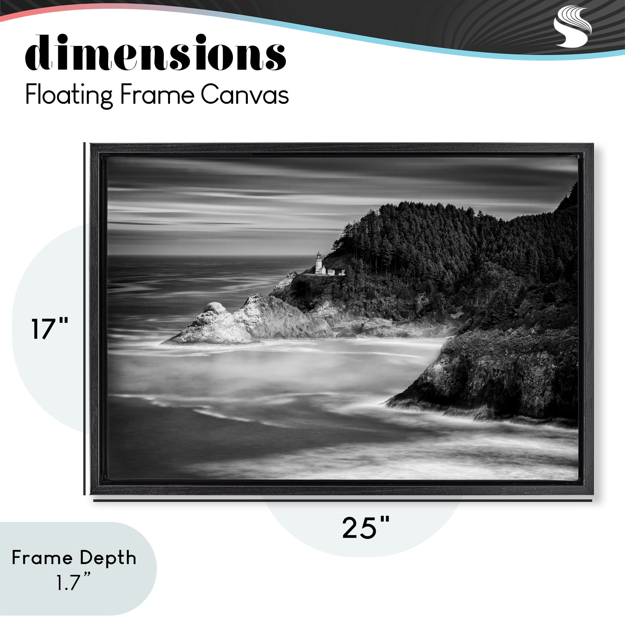 Stupell Industries Perched Above The Pacific Black Framed Floater Canvas Wall Art, design by Rick Berk