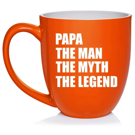 

Papa The Man Myth Legend Grandfather Ceramic Coffee Mug Tea Cup Gift (16oz Orange)