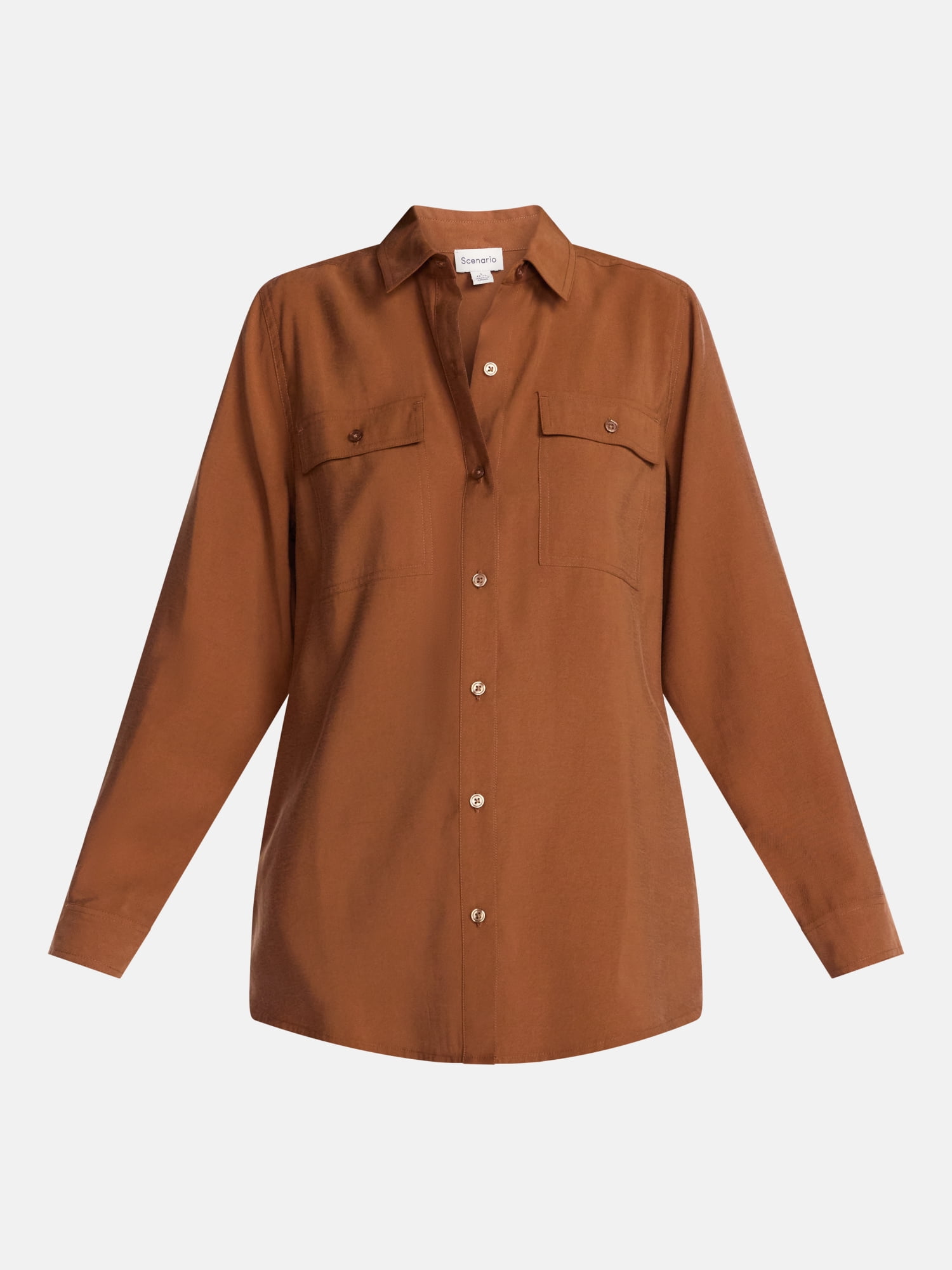 Scenario Women's Utility Tunic Shirt with Long Sleeves, Sizes XS-XXXL