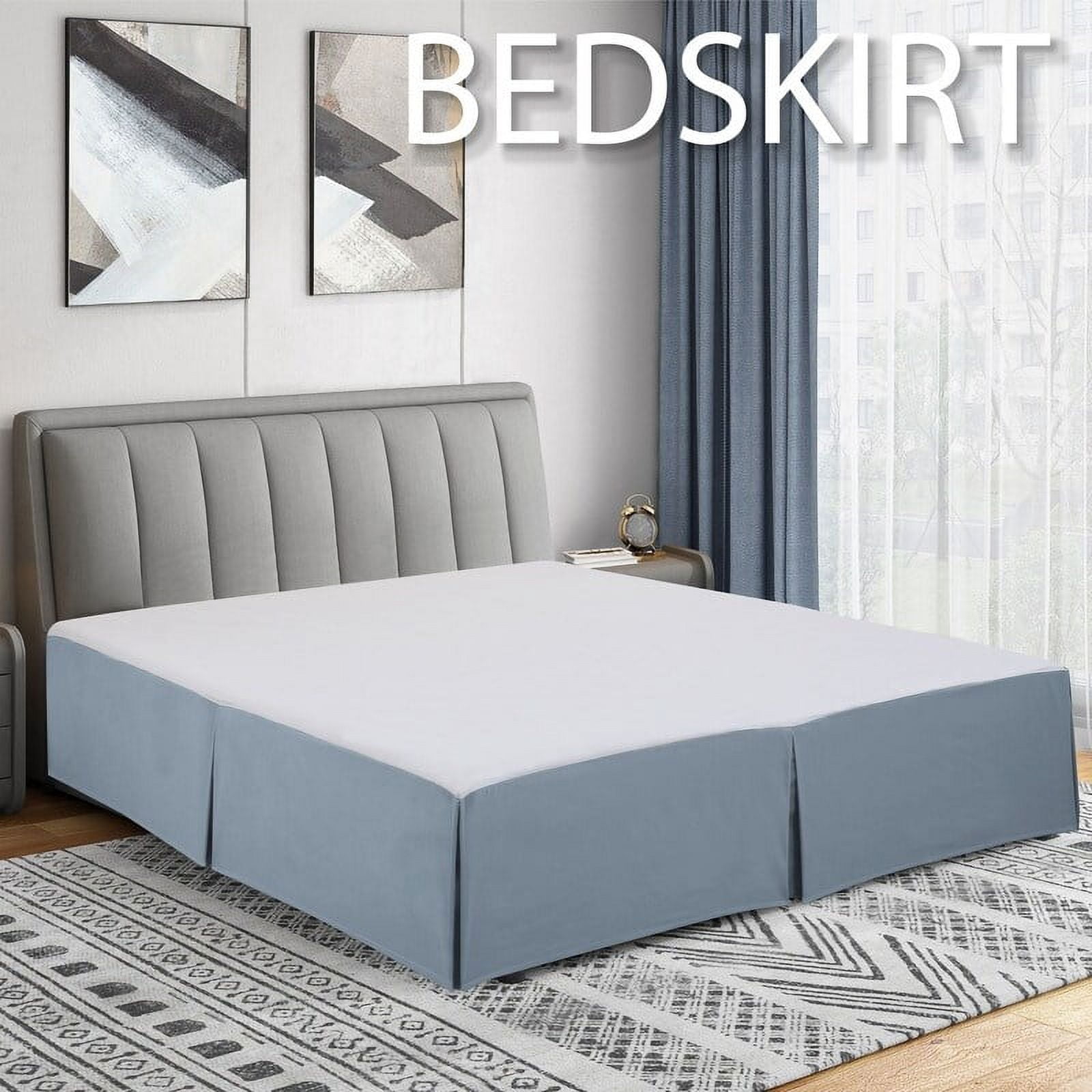 Swift Home  Basics Pleated Microfiber 14-inch Drop Bed Skirt Coconut Milk Queen