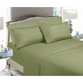 thumbnail image 2 of Elegant Comfort 6 Piece Bed Sheets Polyester Twin/Twin Xl Olive Green Solid Sheet Set, 2 of 5