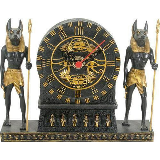 ANUBIS CLOCK Ancient Egyptian Mythology, HandPainted Mantle Clock, by Summit