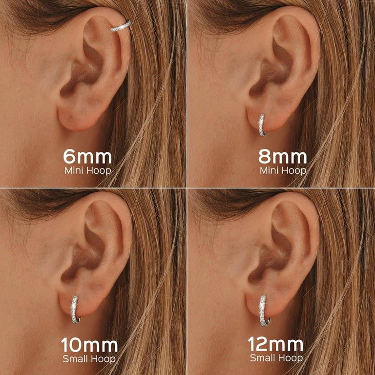 ChicSilver Sterling Silver Huggie Hoop Earrings with ChicSilver Sterling Silver Huggie Hoop Earrings with