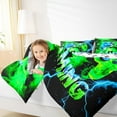 thumbnail image 4 of Manfei Cartoon Console Bedding Comforter Set,Modern Video Game Twin Comforter Sets,Green Black Bedding Set For Boys Teens,Super Cozy Room Decor Reversible,2 Pieces, 4 of 8