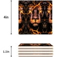 thumbnail image 3 of FMSHPON Lion Set of 8 Coaster for Drinks, Absorbent Ceramic Stone Coasters Cup Mat with Cork Base for Home Kitchen Room Coffee Table Bar Decor, 3 of 4