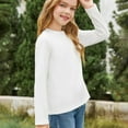 thumbnail image 5 of LNMQLPDBS Girls Tops Long Sleeve Soft Tees Kids Spring Fall Tops Crewneck Basic Layering T Shirt Solid Color Tees Toddler Clothes, 5 of 7