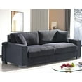 thumbnail image 3 of US Pride Furniture Luxe Living Room Sofa with Soft Corduroy Upholstery and 2 Toss Pillows Ample and Cozy 3 Seater Couch W89xD40.2xH31.9 Black, 3 of 4