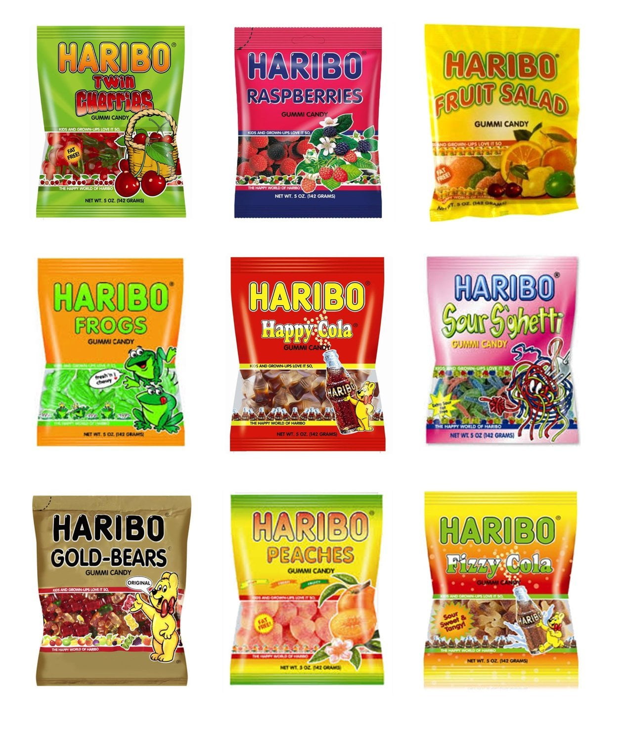 Haribo Gummi Candy Assorted 9 Packs