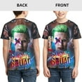thumbnail image 3 of Harley Quinn Joker Film Youth Unisex T-Shirt Crewneck Short Sleeve Double-Sided Print Tee Shirts Top For Boys Girls Kid Teen X-Small, 3 of 6