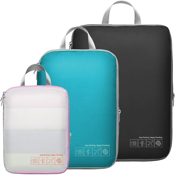 Compression Packing Cubes for Travel Women - Travel Bags Luggage Organizers Travel Essentials Compression Cubes for Travel Carry on Suitcases